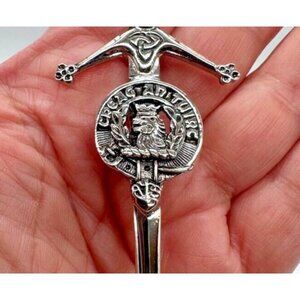 APS Scotland MacLachlan Clan Crest Kilt Pin Lion Head Crown Sword Creag An Tuirc
